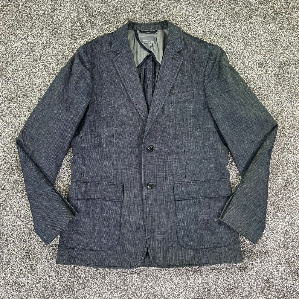 Vince Pinstripe Two-Button Front Blazer Mens 42 Gray‎ Sports Coat Office Work